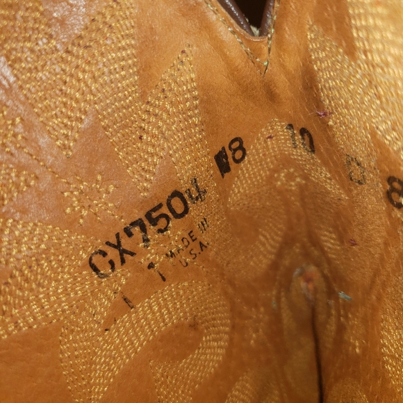 Lucchese Brown and Green Cowboy Boots - Picture 11 of 12